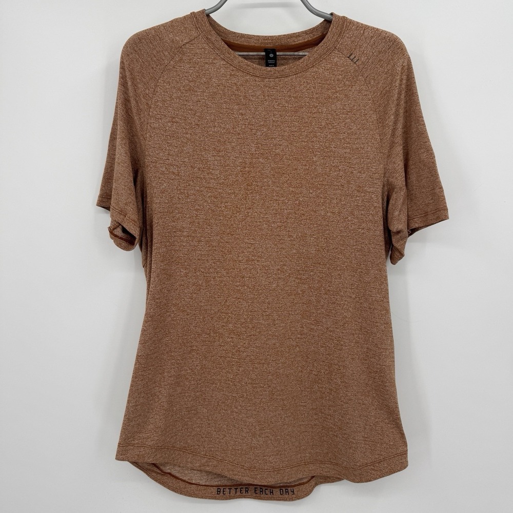Lululemon Men's Drysense Training Short Sleeve T-Shirt size S Htr Butternut Brn